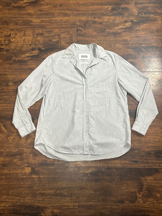 Greyson Tops - 🩶 Grayson The Hero Soft Cotton Button Up Blouse Size 3 Medium Gray ✨